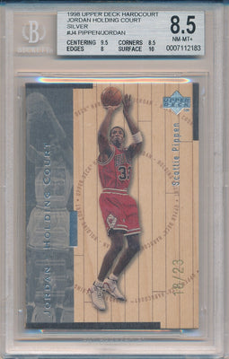 Upper Deck 1998-1999 Upper Deck Hardcourt Jordan Holding Court #J4 Scottie Pippen/Michael Jordan 18/23 / BGS Grade 8.5