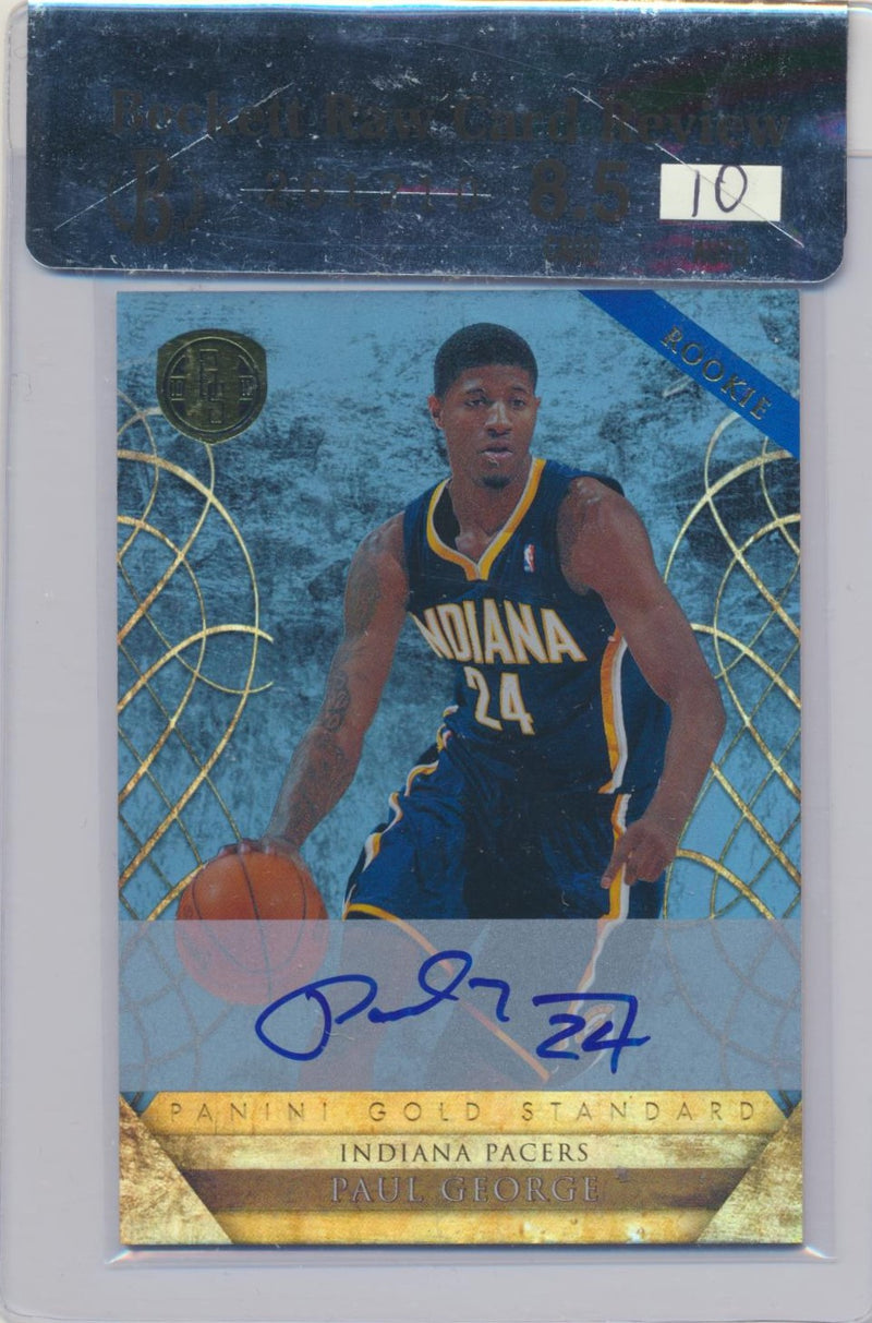 Panini 2010-2011 Gold Standard Platinum Gold RC Auto #222 Paul George 16/25 / BGS Grade 8.5 / Auto Grade 10