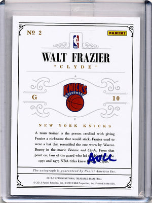 Panini 2012-2013 National Treasures  Notable Nicknames  #10 Walt Frazier 34/99