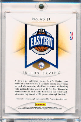 Panini 2012-2013 Immaculate Collection All Star Lineage #ASJE Julius Erving 2/11