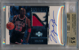 Upper Deck 2003-2004 Exquisite Collection Patches Autographs #AP-MJ Michael Jordan 95/100 / BGS Grade 9.5 / Auto Grade 10