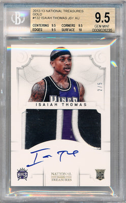 Panini 2012-2013 National Treasures  Gold #132 Isaiah Thomas 2/5 / BGS Grade 9.5 / Auto Grade 10