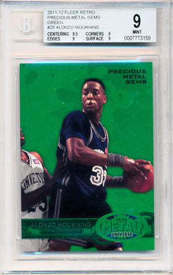 Upper Deck 2011-12 Fleer Retro Precious Metal Gems GREEN #PM-29 Alonzo Mourning 7/10 / BGS Grade 9