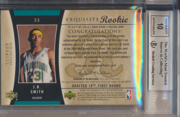 Upper Deck 2004-2005 Exquisite Collection Gold RPA #53 J.R. Smith 14/23 / BGS Grade 9 / Auto Grade 10