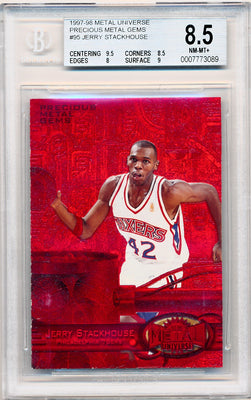 Skybox 1997-1998 Metal Universe Championship Precious Metal Gems Red #95 Jerry Stackhouse 86/100 / BGS Grade 8.5