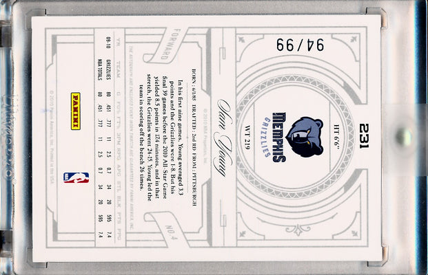 Panini 2009-2010 National Treasures Century Silver #231 Sam Young 94/99