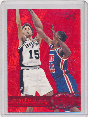 Skybox 1997-1998 Metal Universe Championship Precious Metal Gems Red #13 Vinny Del Negro 74/100