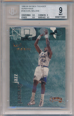 SkyBox 1998-1999 Thunder Super Rave #109 Karl Malone 13/25 / BGS Grade 9