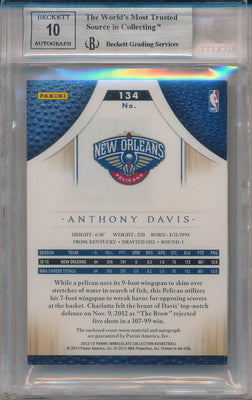 Panini 2012-2013 Immaculate Collection Numbers Parallel #134 Anthony Davis 11/23 / BGS Grade 9 / Auto Grade 10