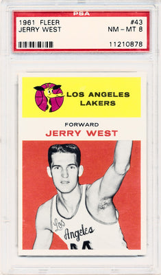 Fleer 1961 Los Angeles Lakers  #43 Jerry West  / PSA Grade 8