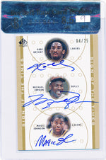 Upper Deck 2000-2001 Sp Authentic Sign Of The Times #KB/MJ/MG Kobe Bryant / Michael Jordan / Magic Johnson 4/25 / BGS Grade 8.5 / Auto Grade 9