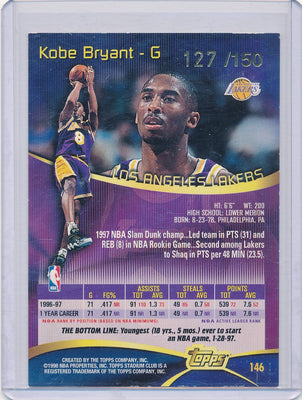 Topps 1998 Stadium Club One Of A Kind #146 Kobe Bryant 127/150