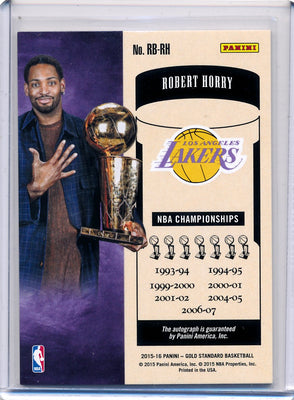 Panini 2015-2016 Gold Standard Ring Bearers Autographs #RB-RH Robert Horry 45/49