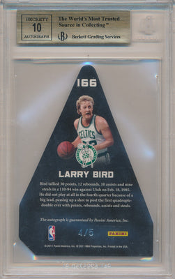 Panini 2011-2012 Prefered Choice Awards #166 Larry Bird 4/5 / BGS Grade 9.5 / Auto Grade 10