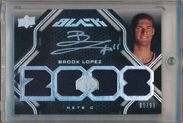 Upper Deck 2008-09 Black Rookie Jersey Auto #51 Brook Lopez 85/99