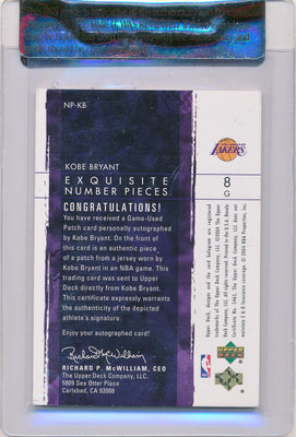 Upper Deck 2003-2004 Exquisite Collection Number Piece Autographs #NP-KB Kobe Bryant 4/8 / Auto Grade 9