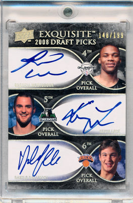 Upper Deck 2007-2008 Exquisite Collection Draft Picks Reservation #DPH Russell Westbrook / Kevin Love / Danilo Gallinari 148/199