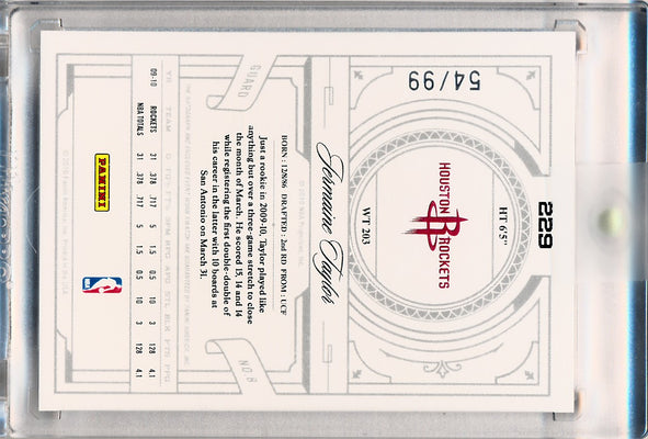 Panini 2009-2010 National Treasures Century Silver #229 Jermaine Taylor 54/99