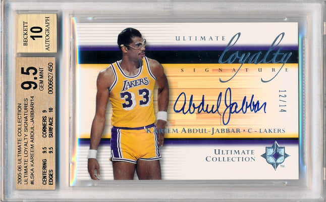 Upper Deck 2005-2006 Ultimate Collection Ultimate Loyalty Signatures #LSKA Kareem Abdul-Jabbar 12/14 / BGS Grade 9.5 / Auto Grade 10