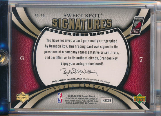 Upper Deck 2007-2008 Sweet Shot  Signatures #SP-BR Brandon Roy