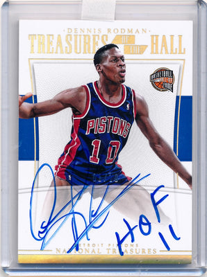 Panini 2015-2016 National Treasures  Treasures Of The Hall #TH-DRM Dennis Rodman 1/10