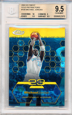 Topps 2002-2003 Finest Gold Refractors #100 Michael Jordan 23/25 / BGS Grade 9.5