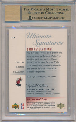 Upper Deck 2003-2004 Ultimate Collection Ultimate Signatures #DY-A Dwyane Wade  / BGS Grade 10 / Auto Grade 10