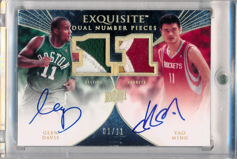 Upper Deck 2007-08 Exquisite Collection Exquisite Dual Number Pieces #EDN-MD Glen Davis/Yao Ming 1/11