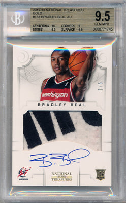 Panini 2012-2013 National Treasures  Gold #153 Bradley Beal 1/5 / BGS Grade 9.5 / Auto Grade 10