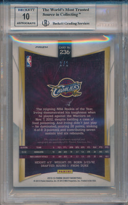 Panini 2012-2013 Select Prizms Black #236 Kyrie Irving 1/1 / BGS Grade 9 / Auto Grade 10