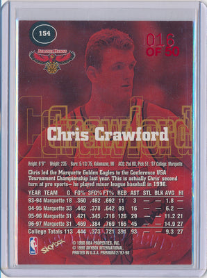 SkyBox 1997-1998 Premium Star Rubies #154 Chris Crawford 16/50