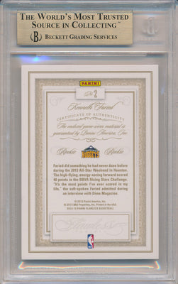 Panini 2012-2013 Flawless Platinum Jumbo Patches #2 Kenneth Faried 1/1 / BGS Grade 9.5