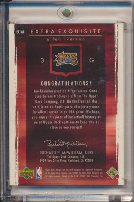 Upper Deck 2003-2004 Exquisite Collection Extra Exquisite Jumbo Patch #EE-AI Allen Iverson 16/75