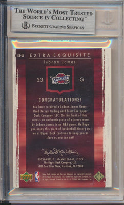 Upper Deck 2003-2004 Exquisite Collection Extra Exquisite Jumbo Patch #EE-LJ Lebron James 5/75 / BGS Grade 8.5