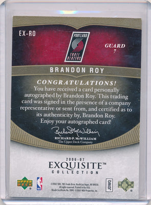 Upper Deck 2006-2007 Exquisite Collection Exquisite Enshrinements #EXRO Brandon Roy 25/25