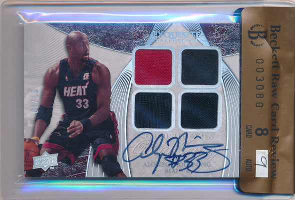 Upper Deck 2007-2008 Exquisite Collection Exquisite Extra Quad Jersey #EQ-AM Alonzo Mourning 6/10 / BGS Grade 8 / Auto Grade 9