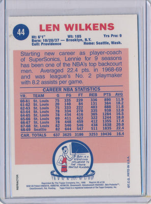 Topps 1996-1997 Finest Reprint Refractor #44 Len Wilkins