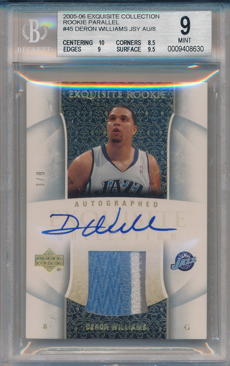 Upper Deck 2005-2006 Exquisite Collection Rookie Parallel #45-AP Deron Williams 3/8 / BGS Grade 9 / Auto Grade 10