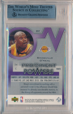 Upper Deck 2003-2004 Finite Prominent Powers Platinum #297 Shaquille O'neal 1/1 / BGS Grade 9