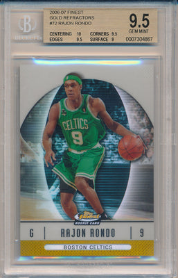 Topps 2006-07 Finest Gold Refractors #72 Rajon Rondo 33/50 / BGS Grade 9.5