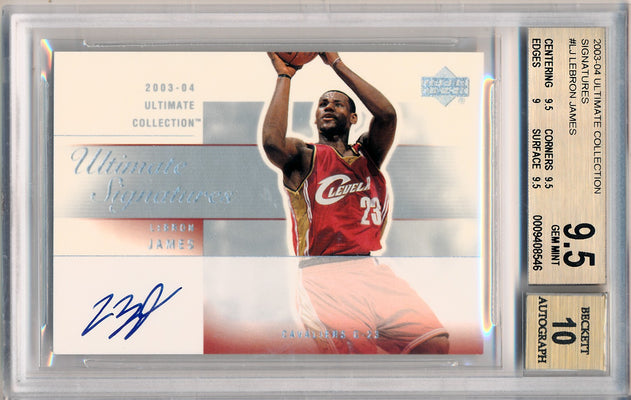 Upper Deck 2003-04 Ultimate Collection  Ultimate Signatures #LJ-A Lebron James  / BGS Grade 9.5 / Auto Grade 10