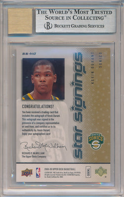 Upper Deck  2008-2009 Star Signings  Gold    #SS-KD Kevin Durant 6/25 / BGS Grade 9 / Auto Grade 10