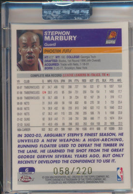 Topps  2003-2004 Chrome  X-Fractor #6 Stephon Marbury 58/220