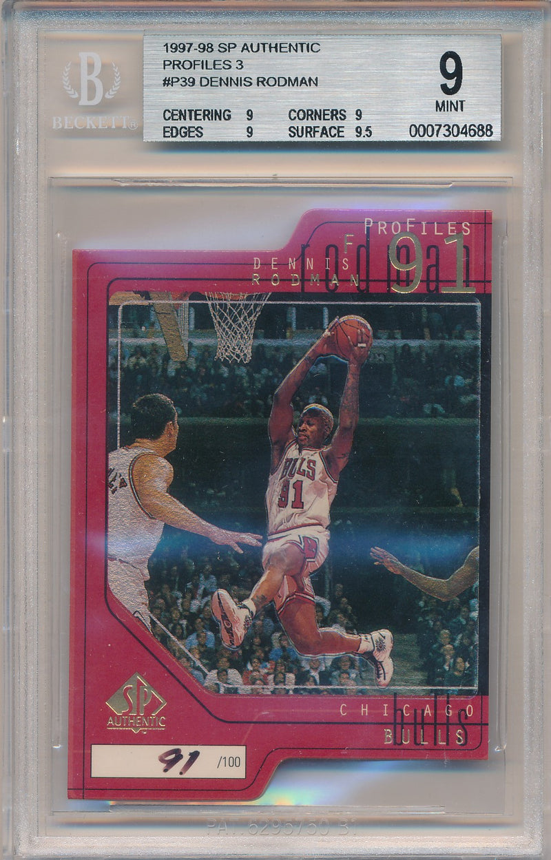 Upper Deck 1997-1998 SP Authentic Profiles 3 #P39 Dennis Rodman 91/100 / BGS Grade 9