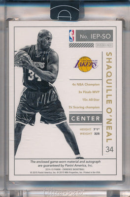 Panini 2014-2015 Eminence Immense Endorsements Patch Auto #IEP-SO Shaquille O'neal 2/5