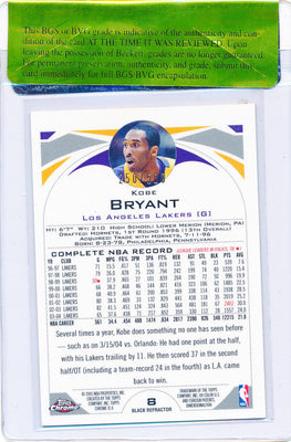 Topps 2005 Chrome Black Refractor #8 Kobe Bryant 250/500