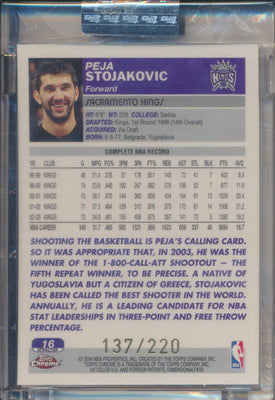 Topps  2003-2004 Chrome  X-Fractor #16 Peja Stojakovic 137/220