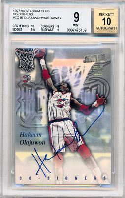 Upper Deck 2005-2006 Upper Deck Trilogy Trimarks #TM-MOM Yao Ming / Hakeem Olajuwon / Tracy Mcgrady 1/10 / BGS Grade 9 / Auto Grade 10