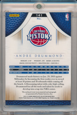 Panini 2012-2013 Immaculate Collection Rookie Card #141 Andre Drummond 1/1