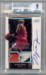 Upper Deck 2009-2010 Exquisite Collection Numbers #NPMJ Michael Jordan 10/23 / BGS Grade 9 / Auto Grade 10